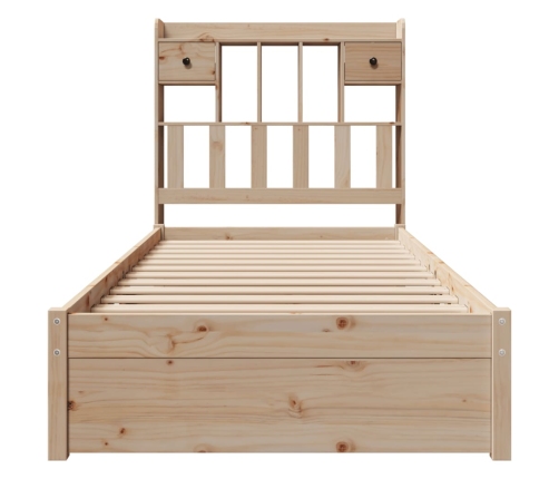 Cama con estantería sin colchón madera maciza de pino 75x190 cm