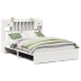 Cama con estantería sin colchón madera maciza blanca 140x190 cm