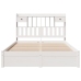 Cama con estantería sin colchón madera maciza blanca 140x190 cm
