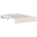 Cama con estantería sin colchón madera maciza blanca 140x190 cm