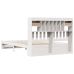 Cama con estantería sin colchón madera maciza blanca 140x190 cm