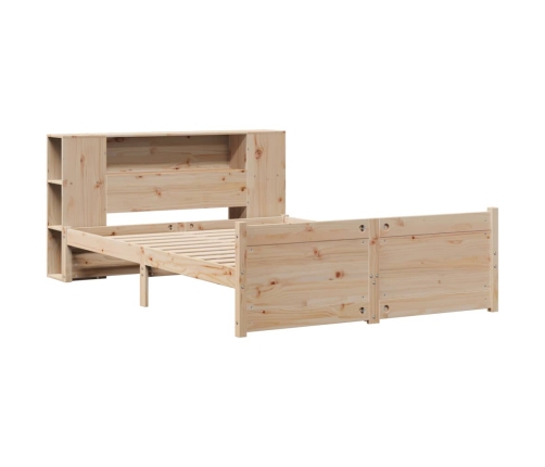 Cama con estantería sin colchón madera maciza de pino 120x190cm