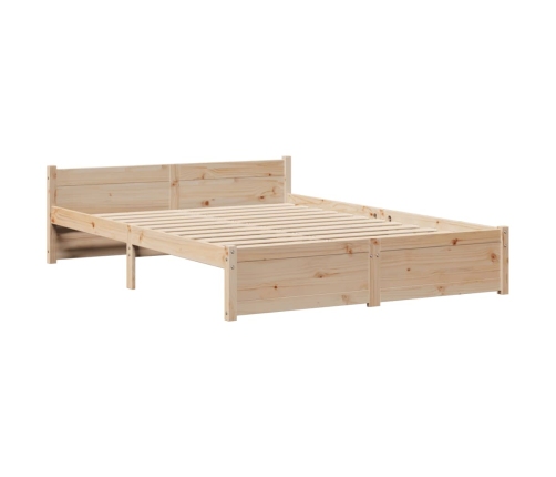 Cama con estantería sin colchón madera maciza de pino 120x190cm