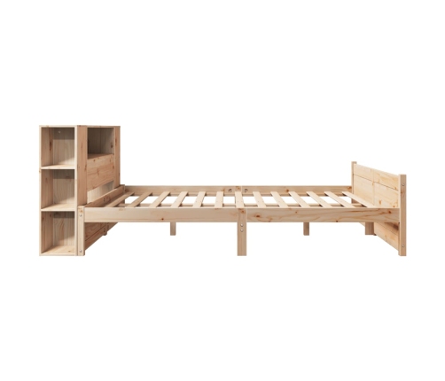 Cama con estantería sin colchón madera maciza de pino 135x190cm