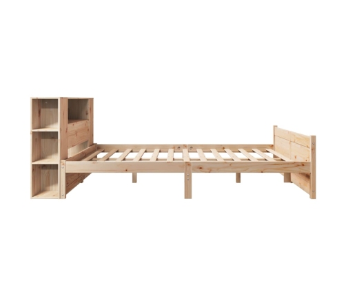 Cama con estantería sin colchón madera maciza de pino 140x190cm