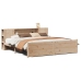 Cama con estantería sin colchón madera maciza de pino 200x200cm