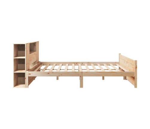 Cama con estantería sin colchón madera maciza de pino 200x200cm