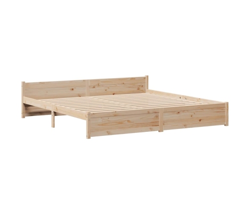 Cama con estantería sin colchón madera maciza de pino 200x200cm