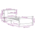Cama con estantería sin colchón madera maciza de pino 75x190 cm