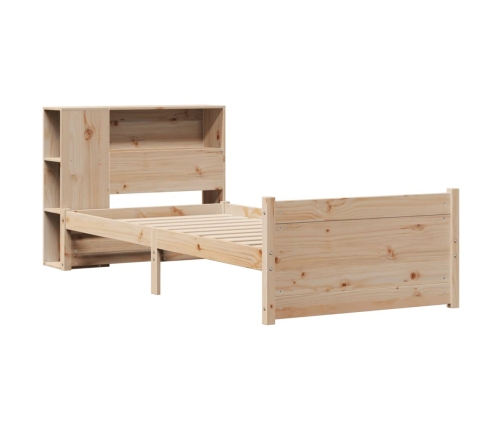 Cama con estantería sin colchón madera maciza de pino 90x190 cm