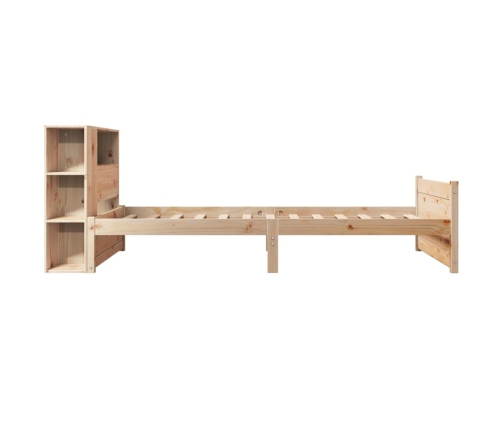 Cama con estantería sin colchón madera maciza de pino 90x190 cm