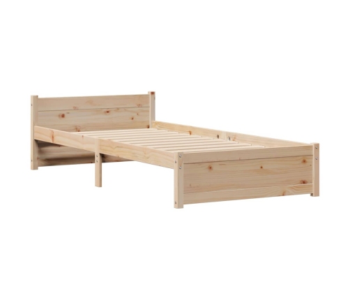 Cama con estantería sin colchón madera maciza de pino 90x190 cm