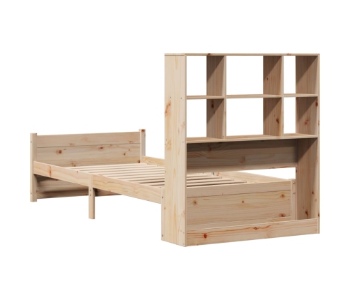 Cama con estantería sin colchón madera maciza de pino 90x190 cm