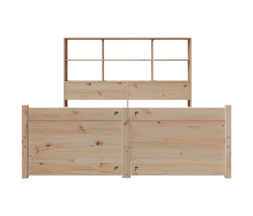 Cama con estantería sin colchón madera maciza de pino 120x190cm