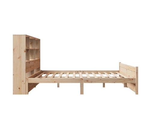 Cama con estantería sin colchón madera maciza de pino 120x190cm