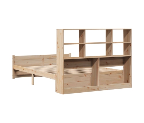 Cama con estantería sin colchón madera maciza de pino 120x190cm