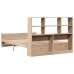 Cama con estantería sin colchón madera maciza de pino 120x190cm