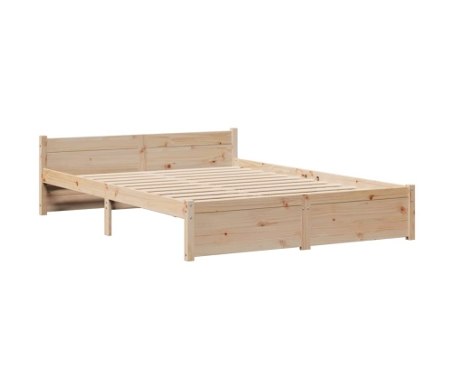 Cama con estantería sin colchón madera maciza de pino 120x190cm
