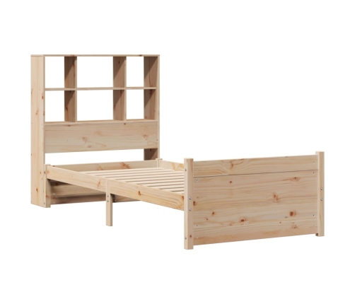 Cama con estantería sin colchón madera maciza de pino 90x200 cm