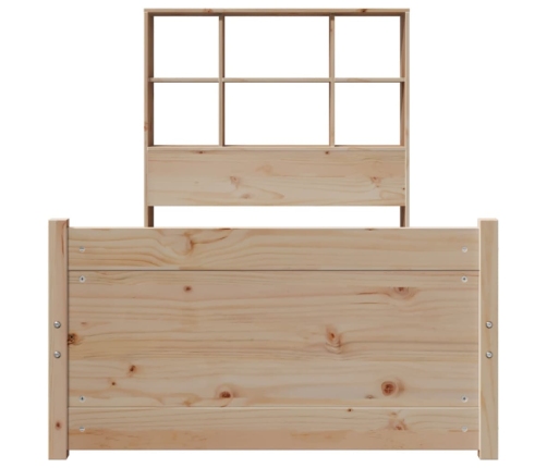 Cama con estantería sin colchón madera maciza de pino 90x200 cm