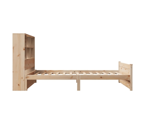 Cama con estantería sin colchón madera maciza de pino 90x200 cm