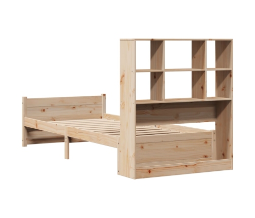 Cama con estantería sin colchón madera maciza de pino 90x200 cm