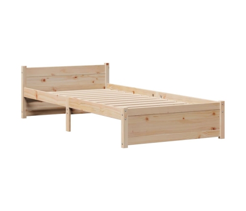 Cama con estantería sin colchón madera maciza de pino 90x200 cm