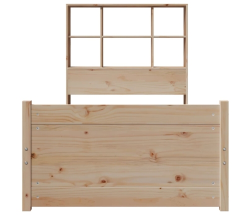 Cama con estantería sin colchón madera maciza de pino 100x200cm