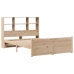 Cama con estantería sin colchón madera maciza de pino 140x200cm