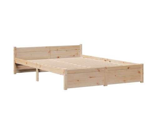 Cama con estantería sin colchón madera maciza de pino 140x200cm