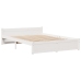 Cama con estantería sin colchón madera maciza blanca 140x200 cm