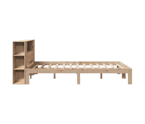 Cama con estantería sin colchón madera maciza de pino 120x190cm