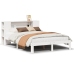 Cama con estantería sin colchón madera maciza blanca 120x200 cm