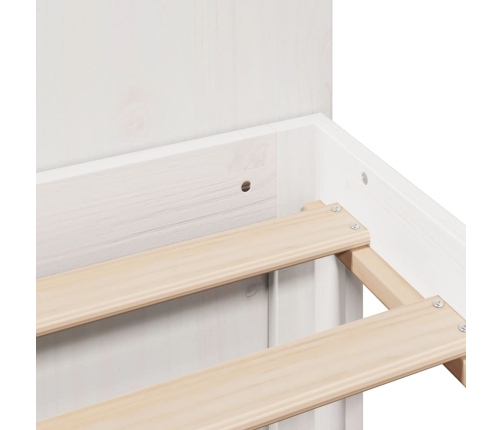 Cama con estantería sin colchón madera maciza blanca 120x200 cm