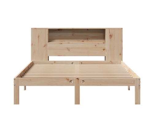 Cama con estantería sin colchón madera maciza de pino 150x200cm