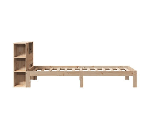 Cama con estantería sin colchón madera maciza de pino 75x190 cm
