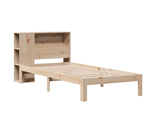 Cama con estantería sin colchón madera maciza de pino 90x190 cm