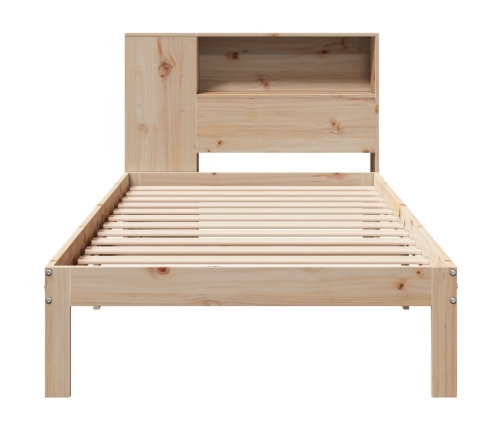 Cama con estantería sin colchón madera maciza de pino 90x190 cm