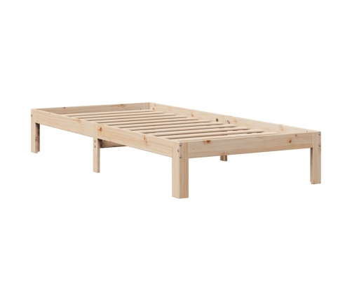 Cama con estantería sin colchón madera maciza de pino 90x190 cm