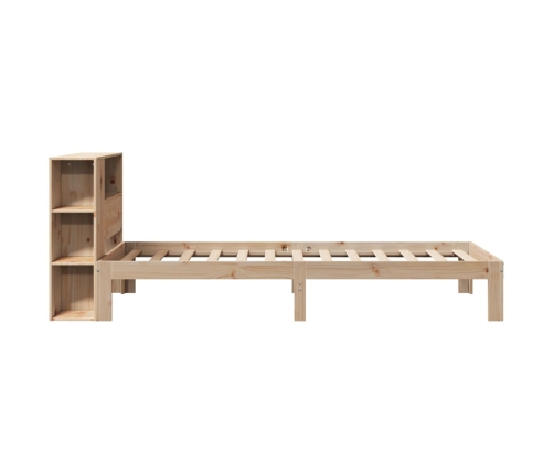 Cama con estantería sin colchón madera maciza de pino 90x190 cm