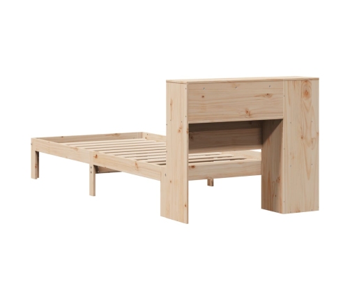 Cama con estantería sin colchón madera maciza de pino 90x190 cm