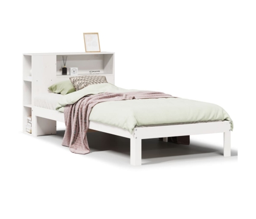 Cama con estantería sin colchón madera maciza de pino 90x190 cm