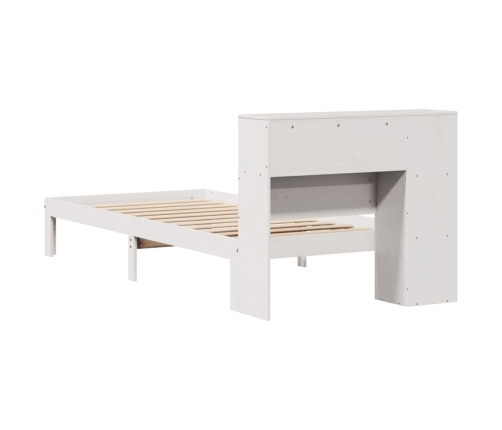 Cama con estantería sin colchón madera maciza de pino 90x190 cm