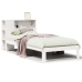Cama con estantería sin colchón madera maciza blanca 100x200 cm