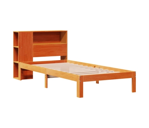 Cama con estantería sin colchón madera maciza marrón 100x200 cm