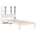 Cama con estantería sin colchón madera maciza blanca 75x190 cm