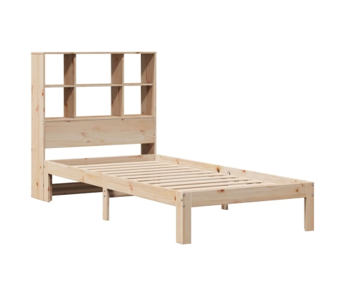 Cama con estantería sin colchón madera maciza de pino 90x190 cm
