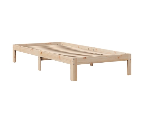 Cama con estantería sin colchón madera maciza de pino 90x190 cm