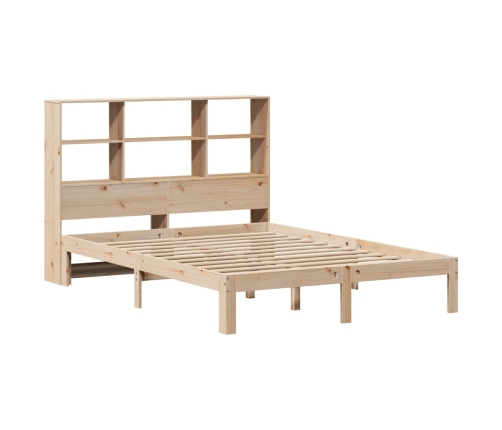 Cama con estantería sin colchón madera maciza de pino 120x190cm