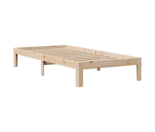 Cama con estantería sin colchón madera maciza de pino 90x200 cm